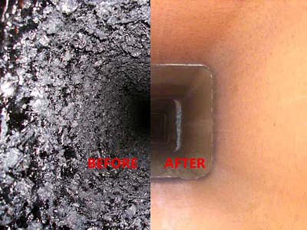 chimney sweep - before and after